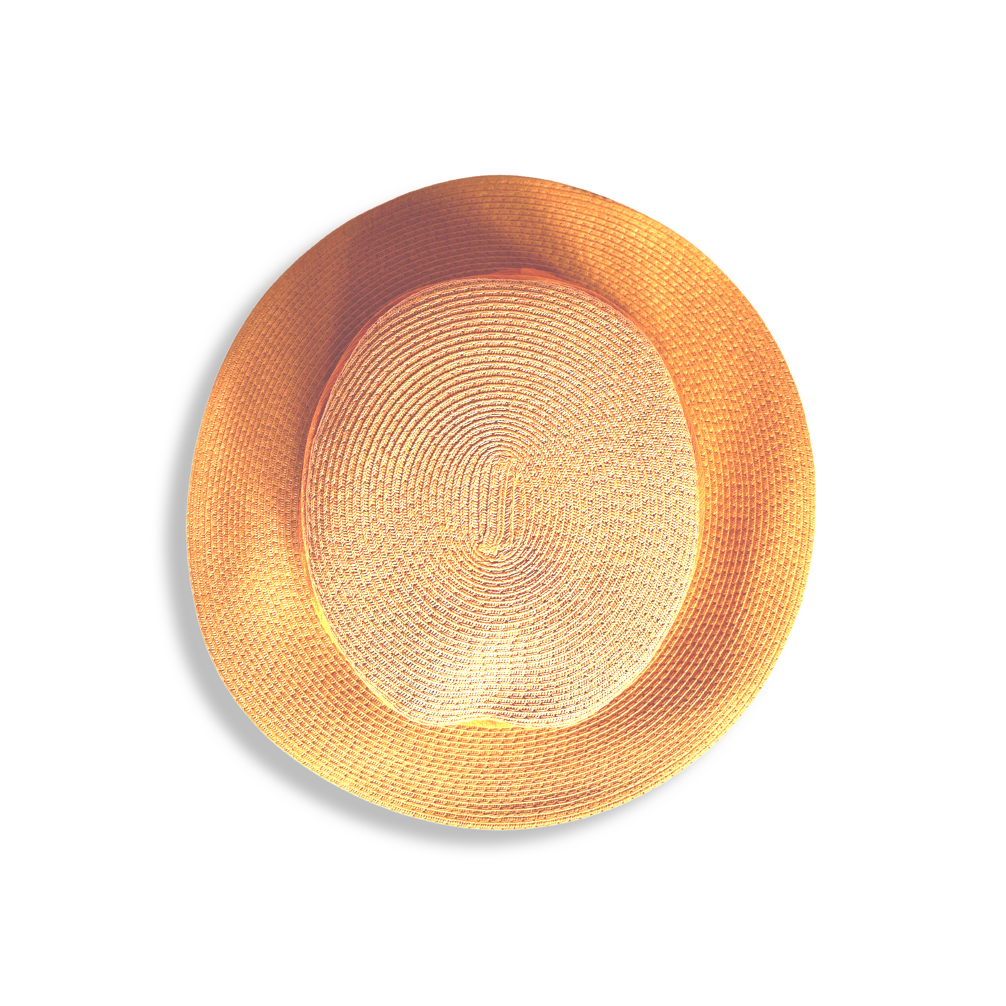 Classic Boater Straw Hat with Ribbon Light Brown and Japanese Pine Brooch