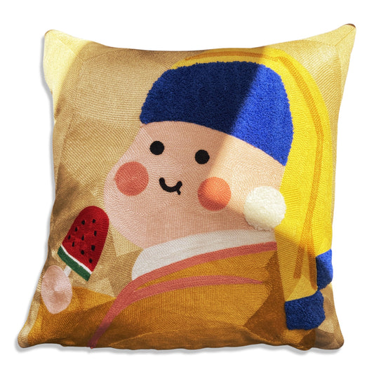 Cushion Cover 45cm Girl with a Pearl Earring Watermelon Tufted Embroidered