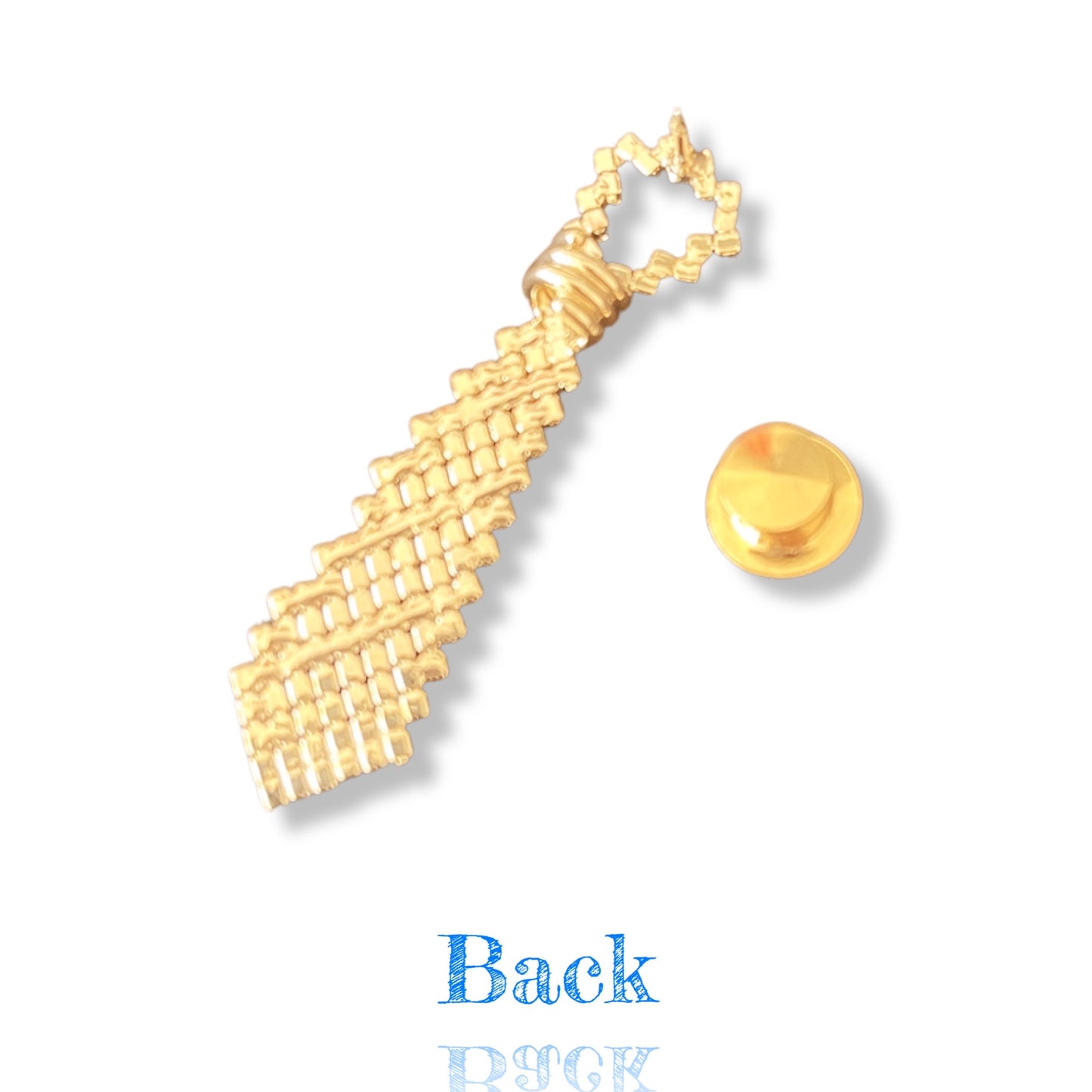 Golden Tie Brooch with Rhinestones, The Son of Man, René Magritte