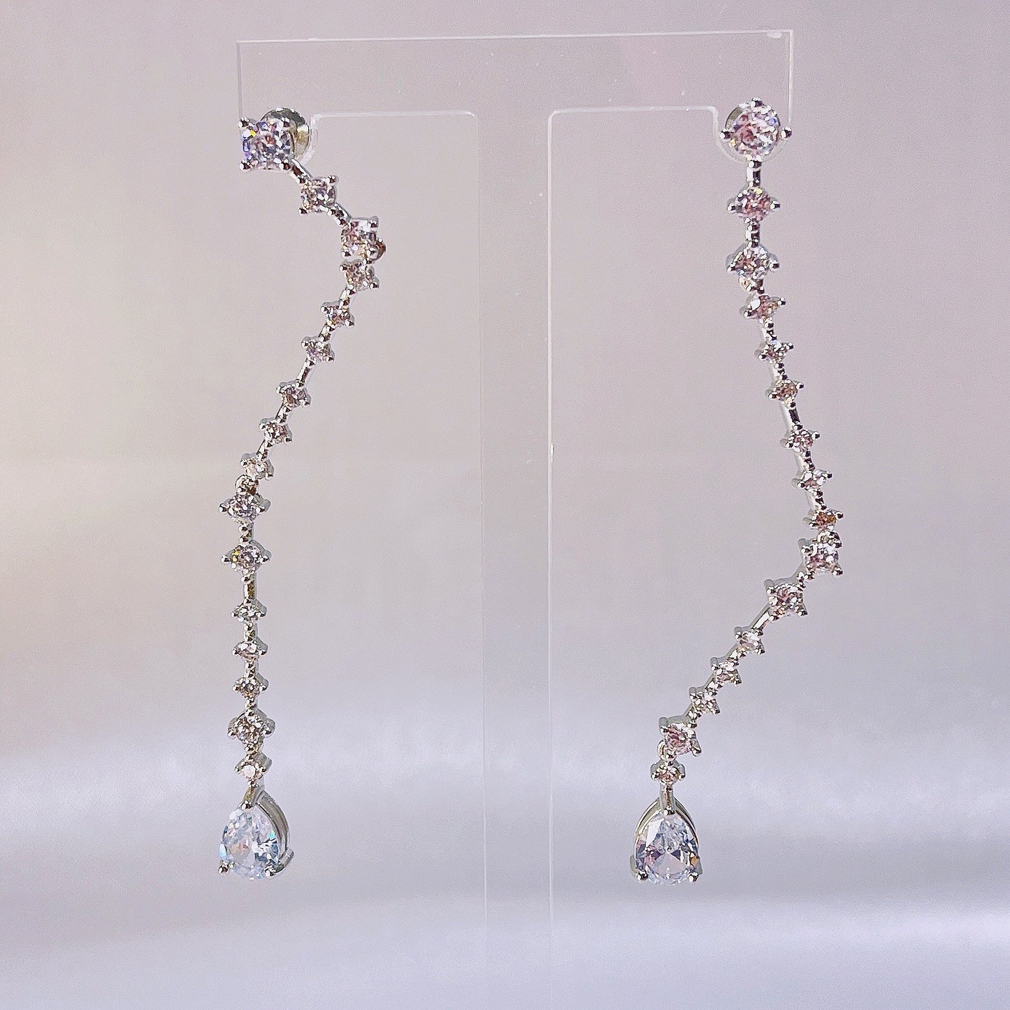 Infinity Mirror Long Earrings