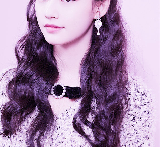 Sparking Pink Hot Air Balloon Earrings