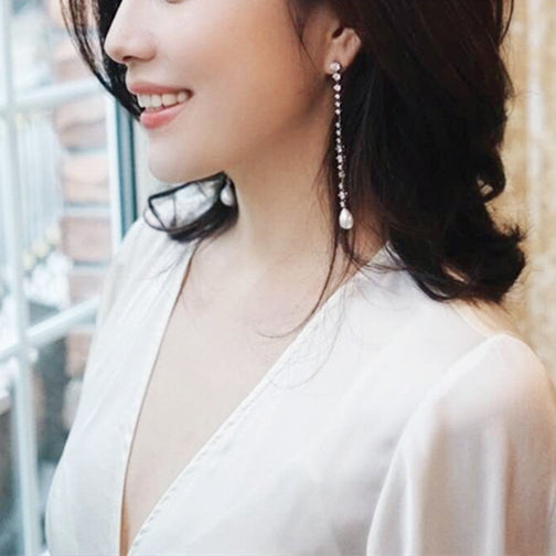 Infinity Mirror Long Earrings