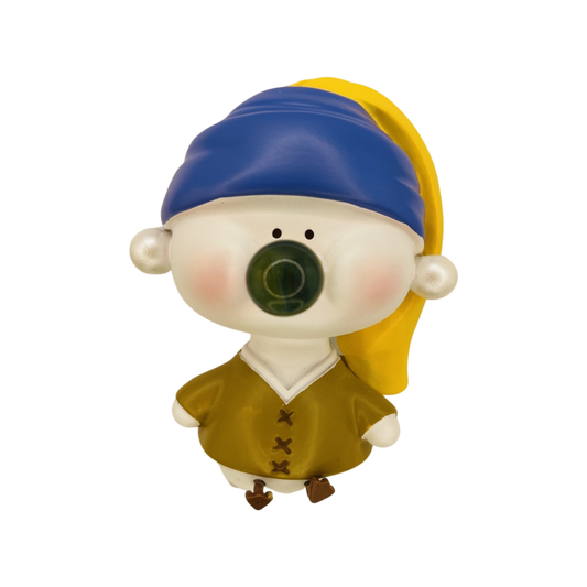 Desk Figurine Ornament - Duckling with a Pearl Earring