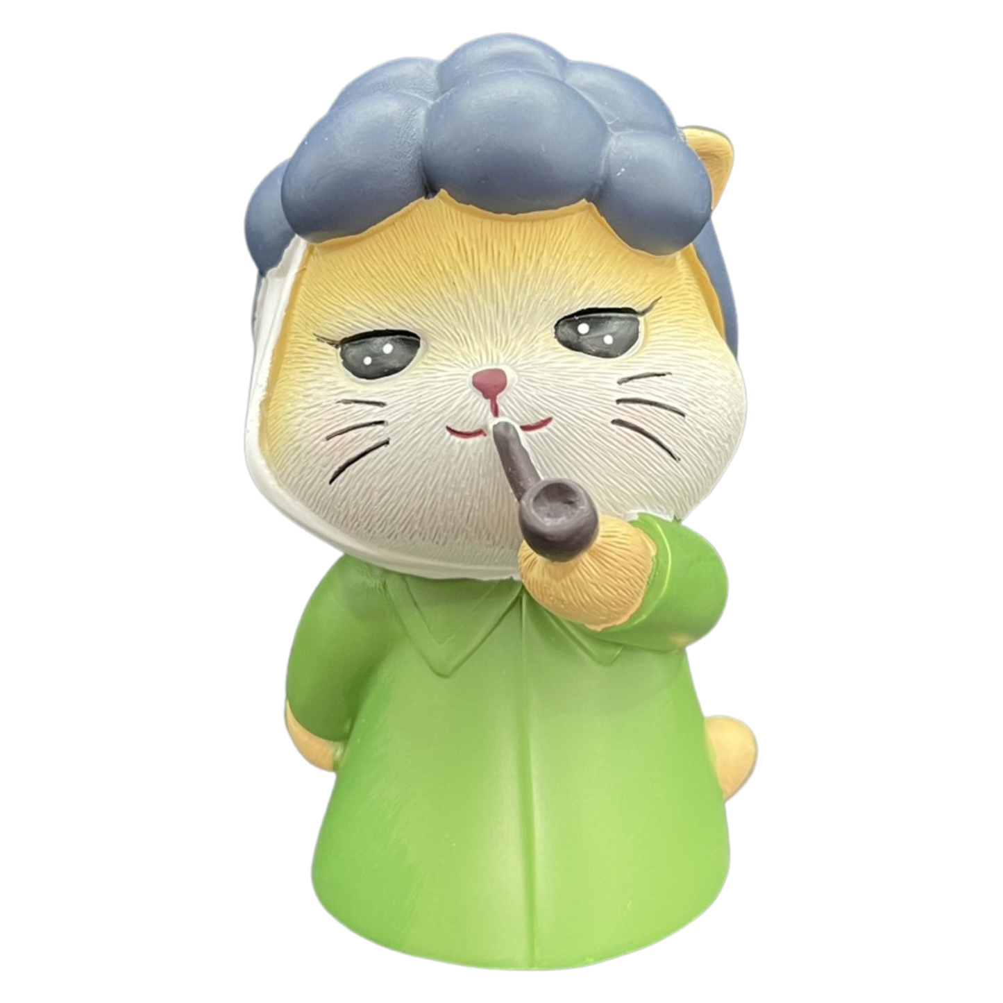 Desk Figurine Ornament - The Cat's Self-Portrait with Pipe