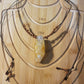 Citrine & Garnet Talisman Necklace (Leather Cord, Adjustable)