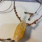 Citrine & Garnet Talisman Necklace (Leather Cord, Adjustable)