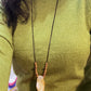 Citrine & Garnet Talisman Necklace (Leather Cord, Adjustable)