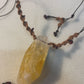 Citrine & Garnet Talisman Necklace (Leather Cord, Adjustable)