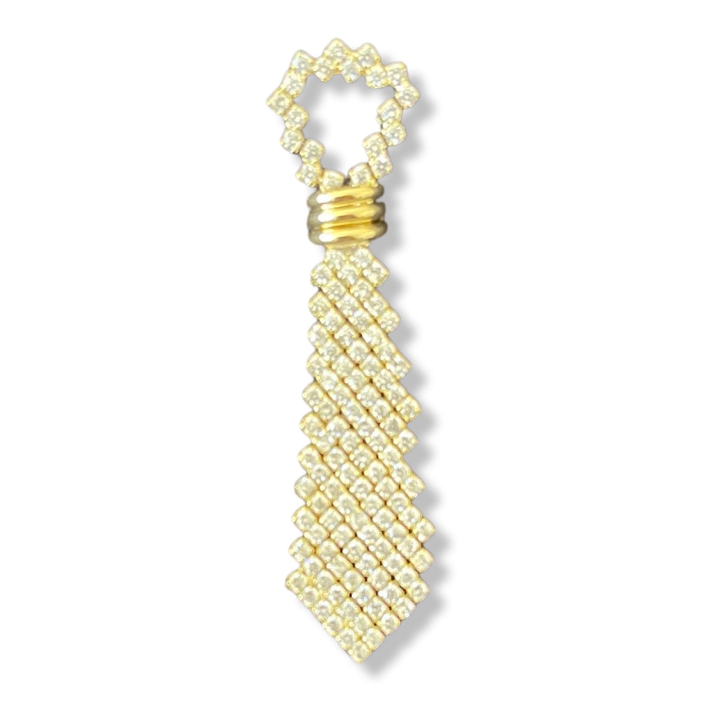 Golden Tie Brooch with Rhinestones, The Son of Man, René Magritte