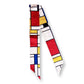 Mondrian Skinny Twill Scarf Composition with Red, Blue and Yellow 6cm x 140cm