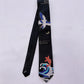 Crane Koi Fish and Ocean Wave Tie