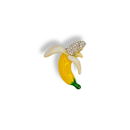 Banana Brooch with rhinestones