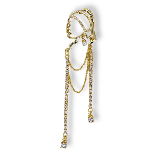 Dazzling Brooch with Rhinestone Tassel