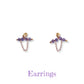 Healing Stone Tourmaline Amethyst Waterdrop Tiny Bead Necklace Earrings Studs