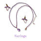 Healing Stone Tourmaline Amethyst Waterdrop Tiny Bead Necklace Earrings Studs