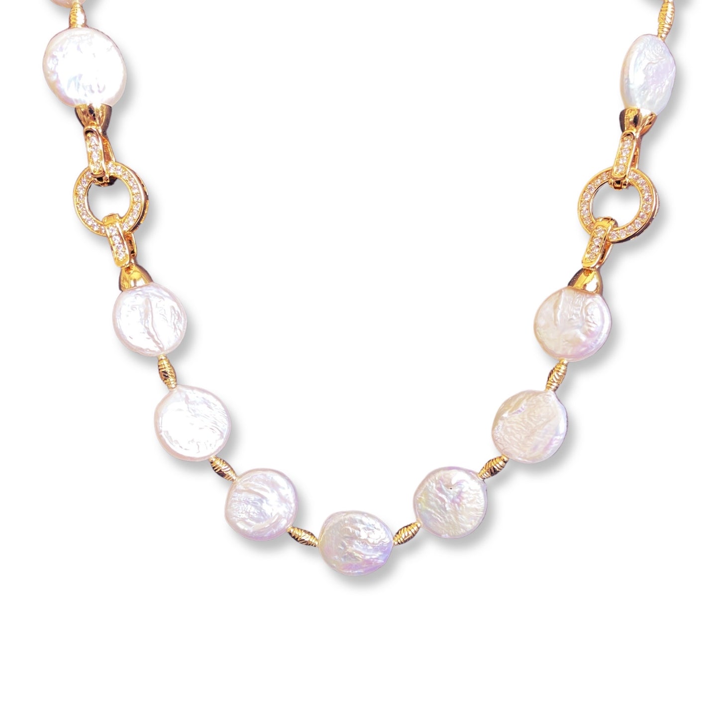 Stunning Natural Large Button Pearl 16-18mm Necklace Bracelet Earrings