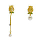 Sparkling asymmetric rose earrings