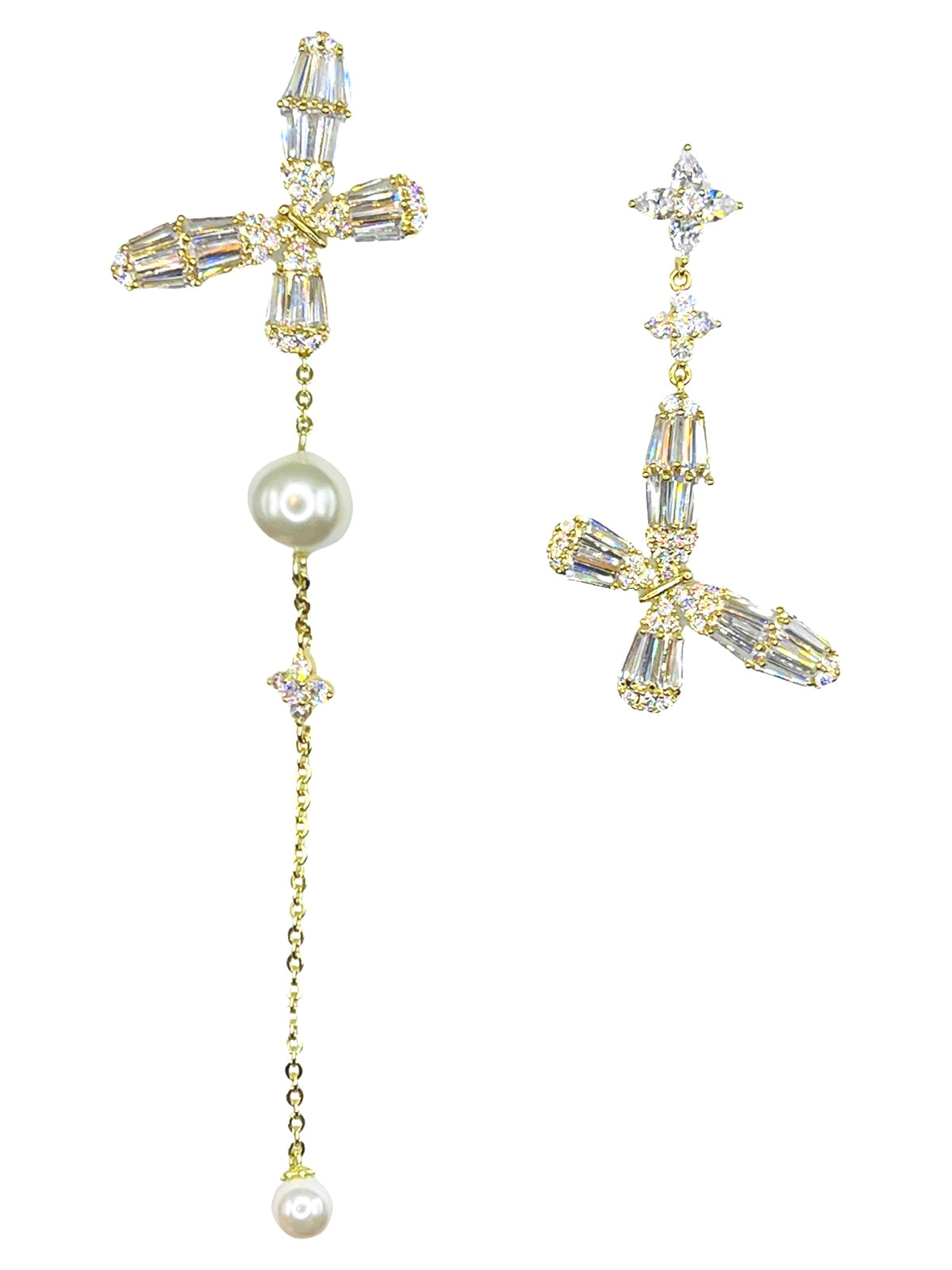 Extra Large Butterfly Earrings Asymmetry & Sparkling