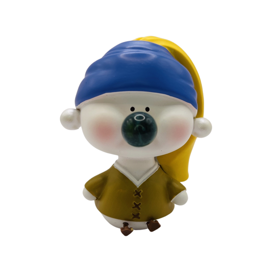 Desk Figurine Ornament - Duckling with a Pearl Earring