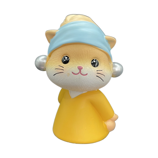 Desk Figurine Ornament - Cat with a Pearl Earring